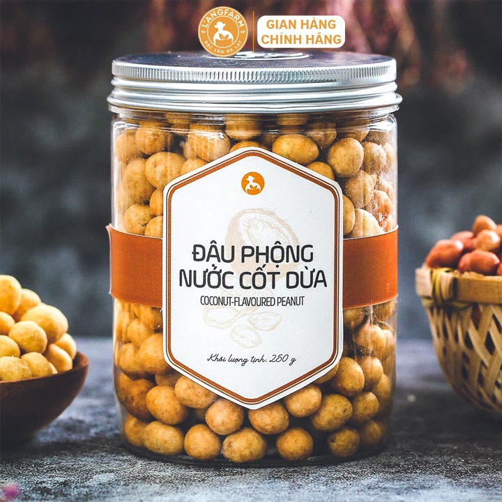 Đậu phộng nước cốt dừa, 250g, hũ, mẫu nắp nhôm, Nguyên liệu tuyển lựa, hương vị đậm đà, ăn là ghiền