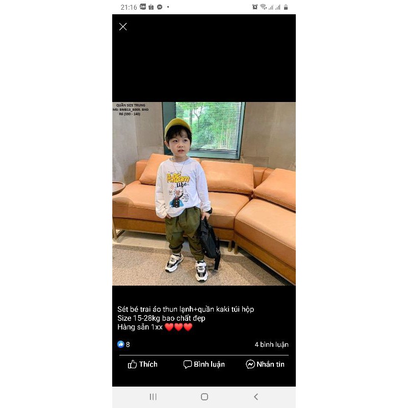 com bo sét bộ bé trai