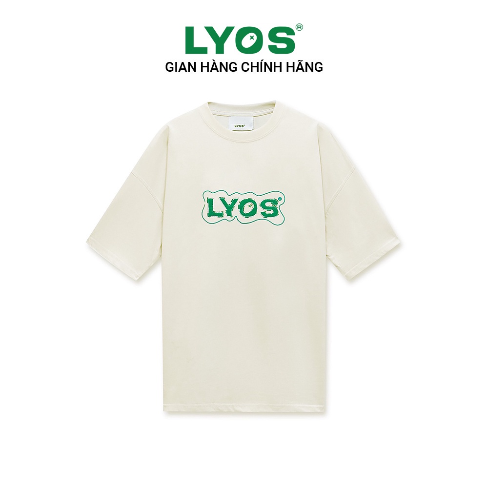 Áo Thun LYOS Ripped Box Logo Màu Kem