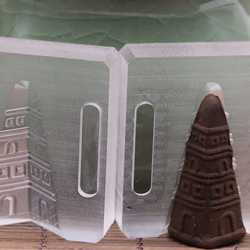 Khuôn làm nhang thơm hình tháp chùa bằng acrylic trong suốt DIY