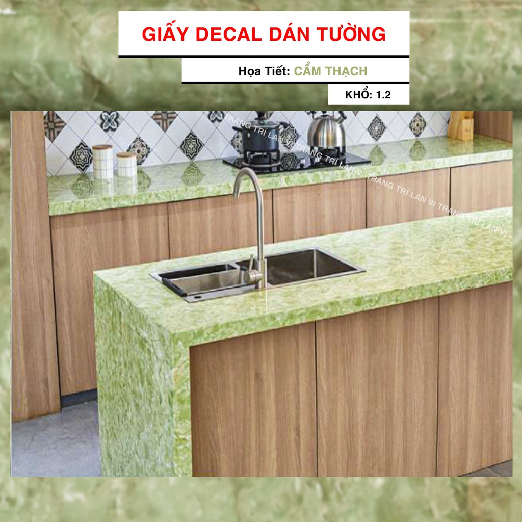 Giấy dán tường giả đá Cẩm Thạch - hoa văn 3D - có sẵn keo mặt sau - khổ 1,2m