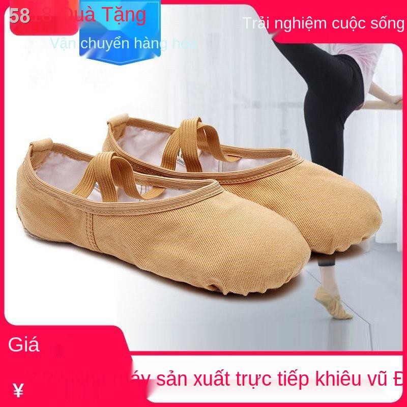 Giày khiêu vũ không ren chắc chắn và bền, tập, múa ba lê chuyên nghiệp, đế mềm cho người lớn trẻ emE