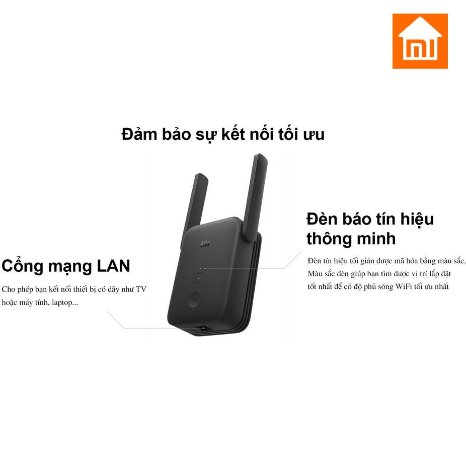 Kích sóng WIFI Xiaomi Repeater AC1200 RA75 2 băng tần