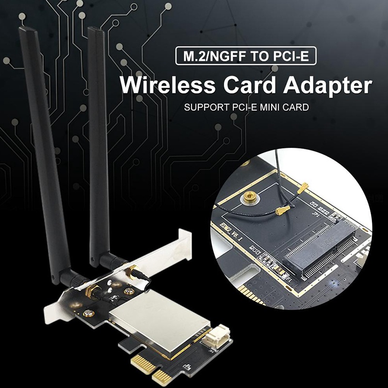 PCIE WiFi Card Adapter Bluetooth for PC Desktop Wi-Fi Antenna M.2