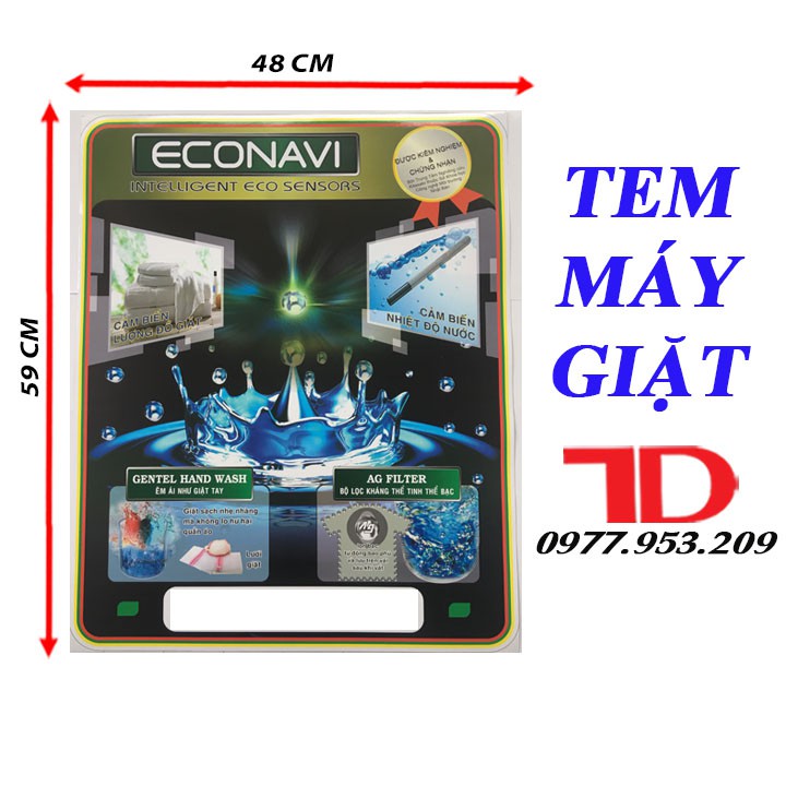 Tem dán máy giặt - tặng kèm băng keo 2 mặt