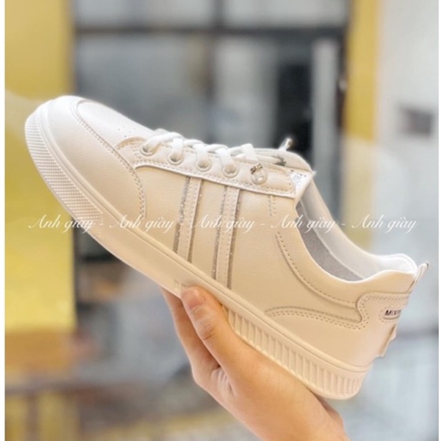 TT22 - Giày thể thao nữ, giày sneaker trắng nữ 2sọc không cần buộc dây tiện lợi ,siêu nhẹ,mềm êm đi học, đi chơi, đi làm