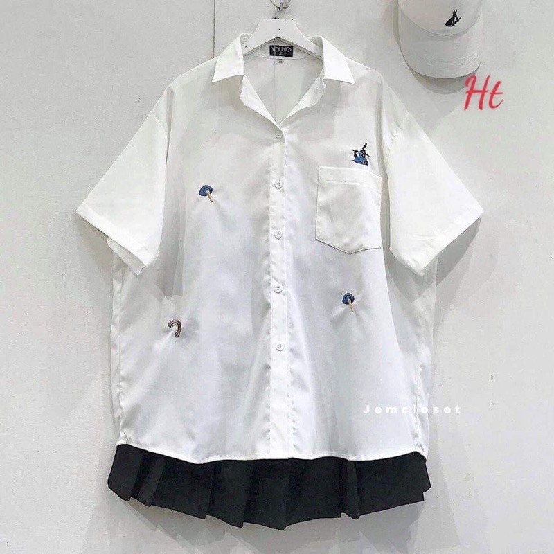 Áo sơ mi chim công cầu vồng H2U664