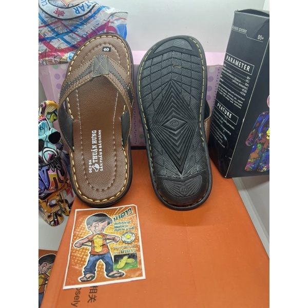 Dép da tất cả đèo may quay