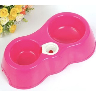 Khay 2 ngăn đựng thức ăn và nước cho chó, mèo