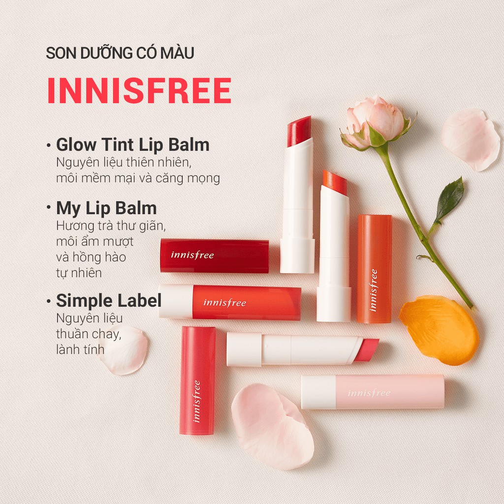 Son dưỡng có màu innisfree Glow Tint Lip Balm 3.5g