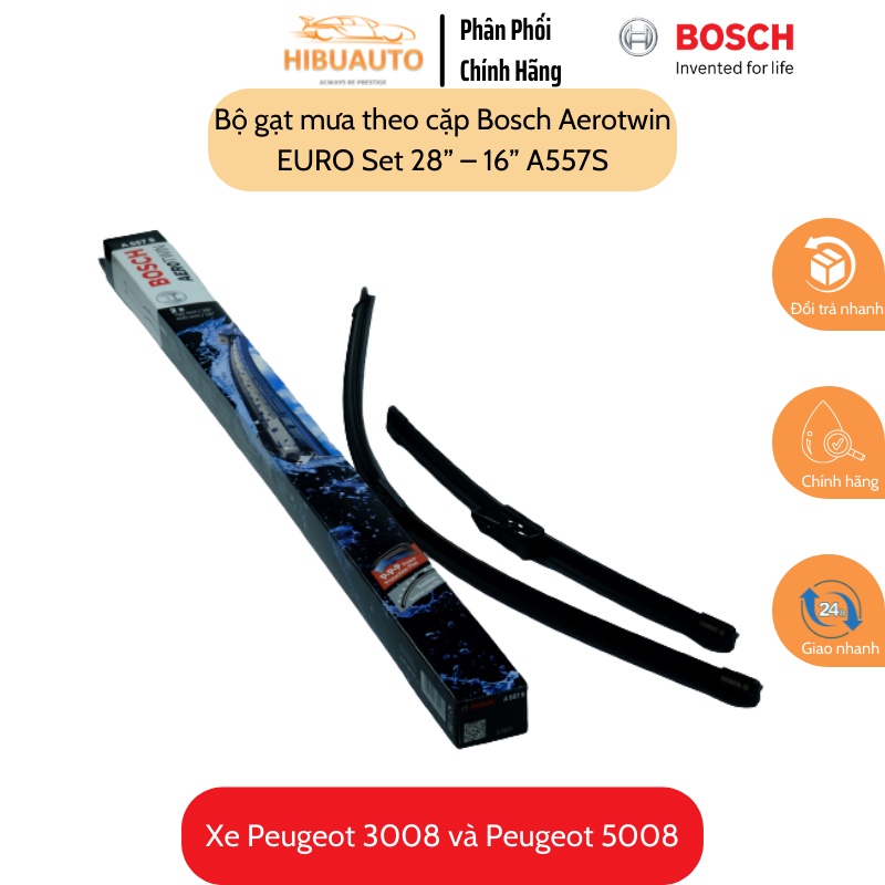 Bộ Gạt Mưa Bosch Aerotwin EURO Set Nhiều Kích Thước Sử Dụng Cho Nhiều Dòng Xe Khác Nhau - Chính Hãng