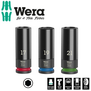 Bộ tuýp đen dài 1/2" wera 05004595001 wheel impaktor c set 1 socket set gồm 3 cái