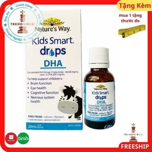 Nature’s Way DHA Dạng Giọt Kids Smart DHA Drops 20ml, úc cho bé từ 4 tuần tuổi - Trend girls online