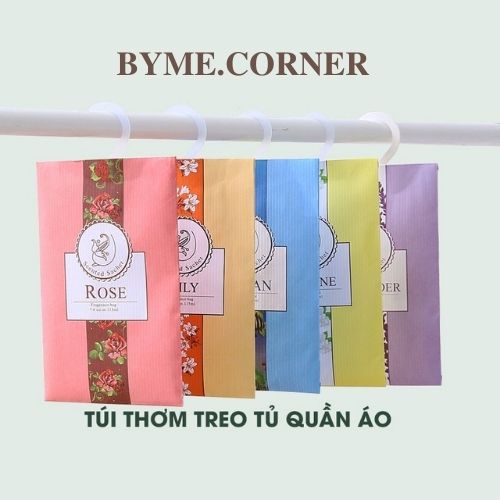 Túi thơm thảo mộc treo phòng, treo tủ quần áo loại vỏ màu