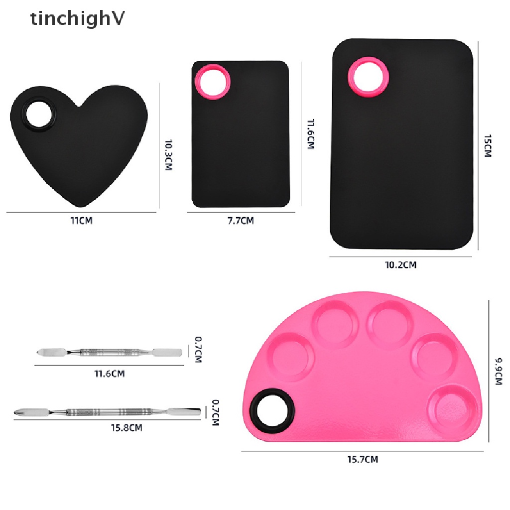 Set 2 Bảng Đựng Màu Vẽ Móng Bằng Thép Không Gỉ