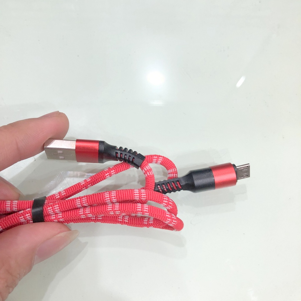 Sỉ cáp sạc micro bọc dù, dây sạc dài 1m hỗ trợ sạc nhanh cho các dòng samsung, oppo, vivo, loa đài - KLH
