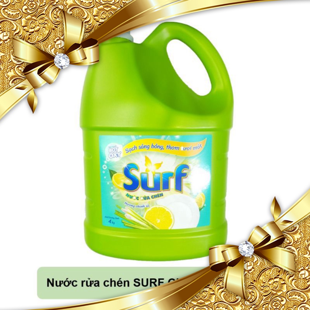 Nước rửa chén Surf Hương Tắc/ Chanh xả can 4kg.