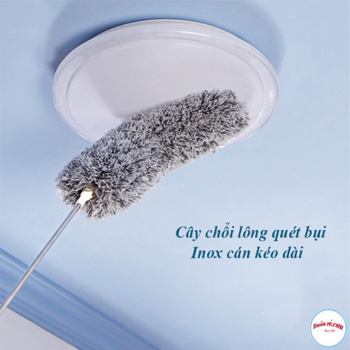 Cây Chổi Lông Quét Trần Inox Cán Dài Đầu Chổi Linh Hoạt Siêu Tiện Dụng