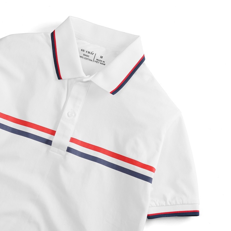 Áo Thun Polo Nam Tay Ngắn GU CHẤT, Thiết Kế Cổ Bẻ Phối Sọc, Chất Vải Cotton Mềm Mịn, Thoáng Mát - GUPL10