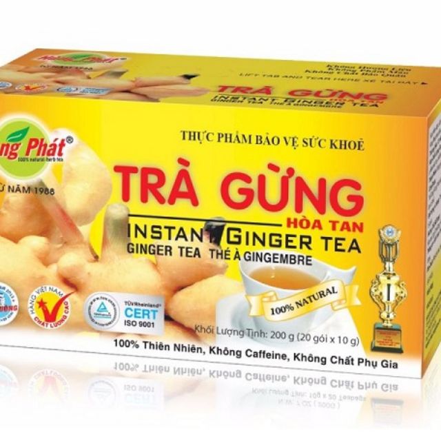 Trà gừng hòa tan Hùng Phát 10g × 20 gói | BigBuy360 - bigbuy360.vn