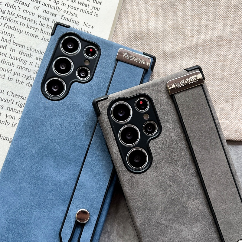 Ốp Điện Thoại Da Lộn Có Dây Đeo Cho Samsung Galaxy S22 Ultra S21 S21ultra S21FE S20FE S10Plus