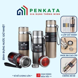 Bình giữ nhiệt vacuum cup 1000ml, bình nước giữ nhiệt inox 316 cao cấp giữ nhiệt 24h penkata