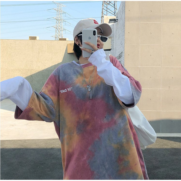 Áo thun OF DAY tay lỡ loang màu form rộng hàng đẹp siêu hot- A21 | BigBuy360 - bigbuy360.vn