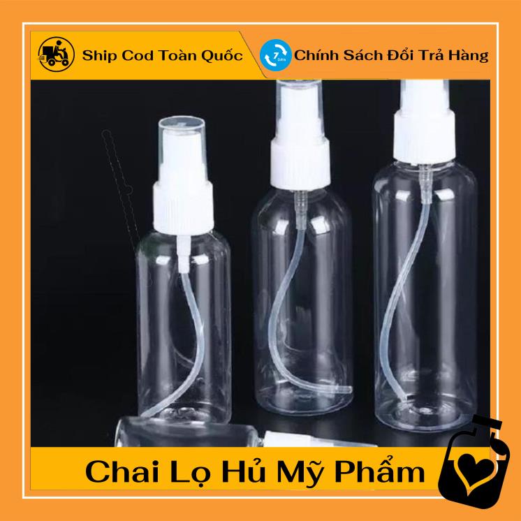 [50ml] Chai lọ nhựa pet xịt phun sương / chai lọ chiết nước hoa [Nguồn Chai Lọ Sỉ]