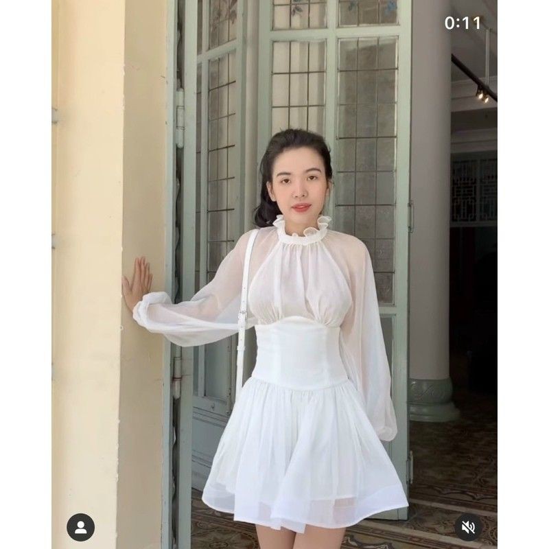 💥ĐẦM THIẾT KẾ TAY PHỒNG TƠ KIẾNG CỰC XINH💥