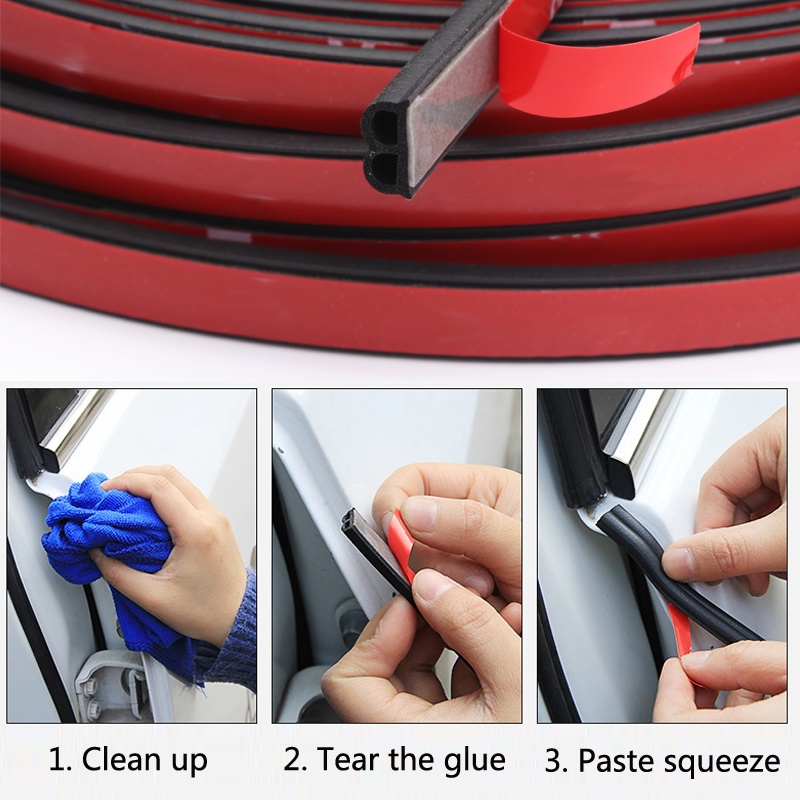 Cuộn Dây Cao Su Dán Viền Cửa Xe Hơi Cách Âm Dài 5M