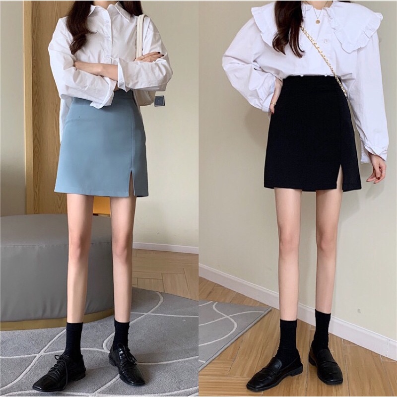 Chân Váy Công Sở BY NKO Lưng Cao Xẻ Tà,Chân Váy Ngắn Phong Cách Hàn Quốc Trẻ Trung | BigBuy360 - bigbuy360.vn