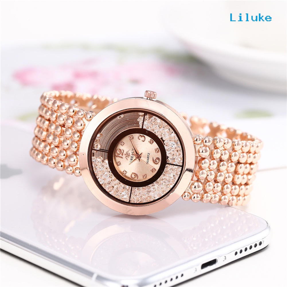 Đồng Hồ Quartz Chạy Kim Đính Đá Sang Trọng