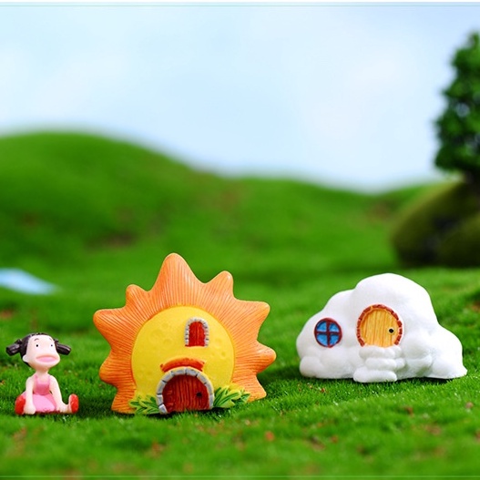 Đồ chơi Mô Hình ngôi sao, mặt trăng, đám mây, mặt trời đồ chơi trưng bày trang trí bể cá trang trí chậu cảnh