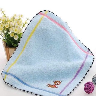 Set 5 Khăn Mặt Gấu Vuông Cho Bé Mềm Mịn