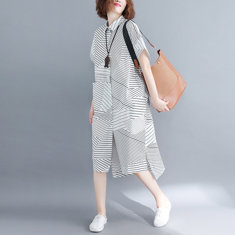 D353 váy bigsize freesize váy sơ mi họa tiết kẻ khối phong cách trẻ trung mẫu mới