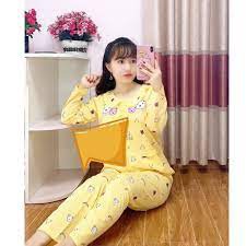 Bộ quần áo dài tay cúc giữa, chất cotton đẹp, cho mẹ mặc sau sinh
