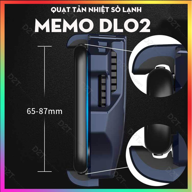 MEMO DL02 , DL03 | THẾ HỆ 2 -TẢN NHIỆT NHANH HƠN | Quạt tản nhiệt gaming cho điện thoại, tản nhiệt sò lạnh siêu mát