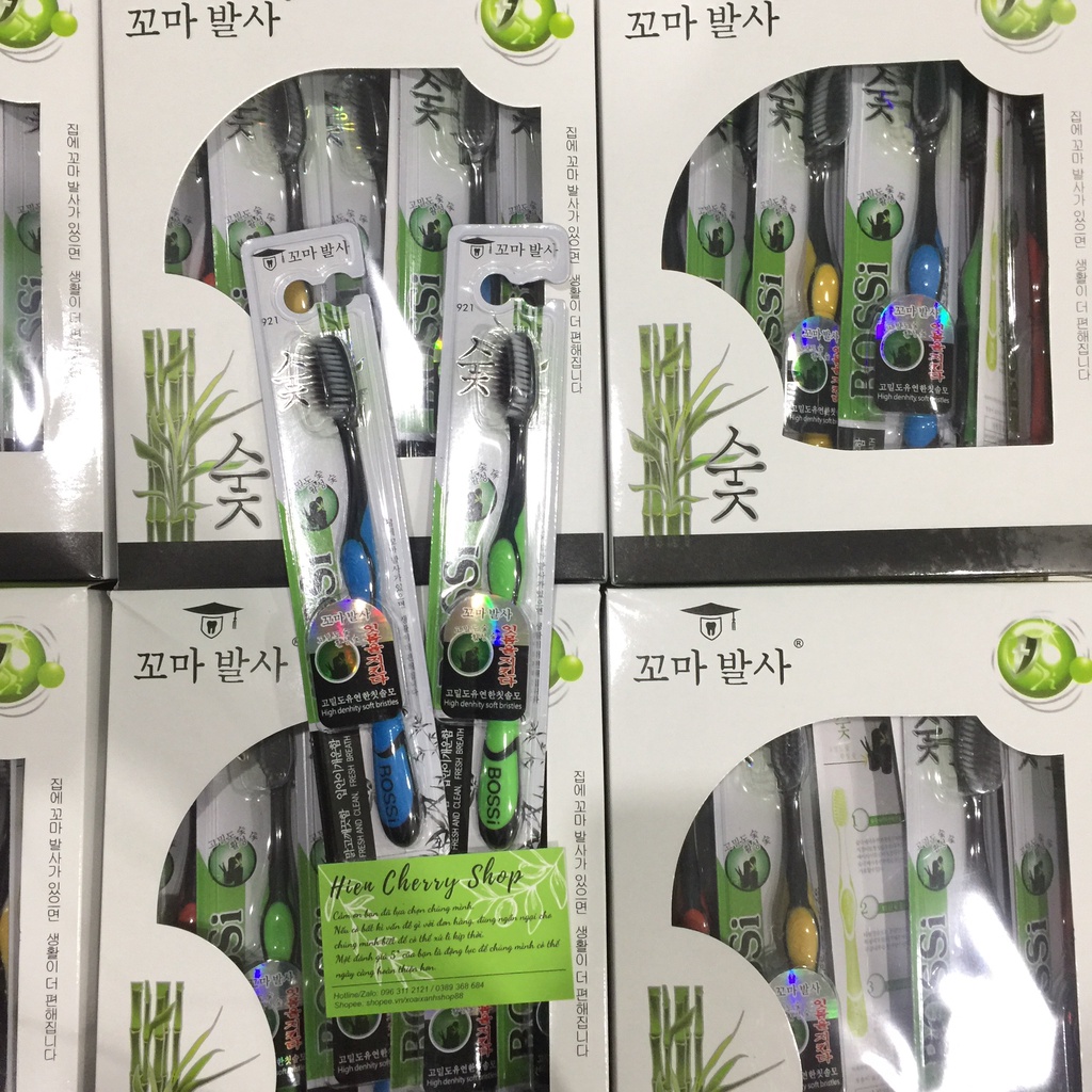 Combo 5 Bàn chải đánh răng than tre hoạt tính, bossi 921 - HAHA Store
