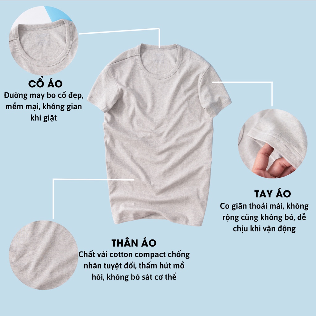 Áo thun nam  cổ tròn Cal.vin hàng xuất vải cotton liquid vân xược co giãn mềm mát dày dặn chống nhăn form slimfit nhẹ