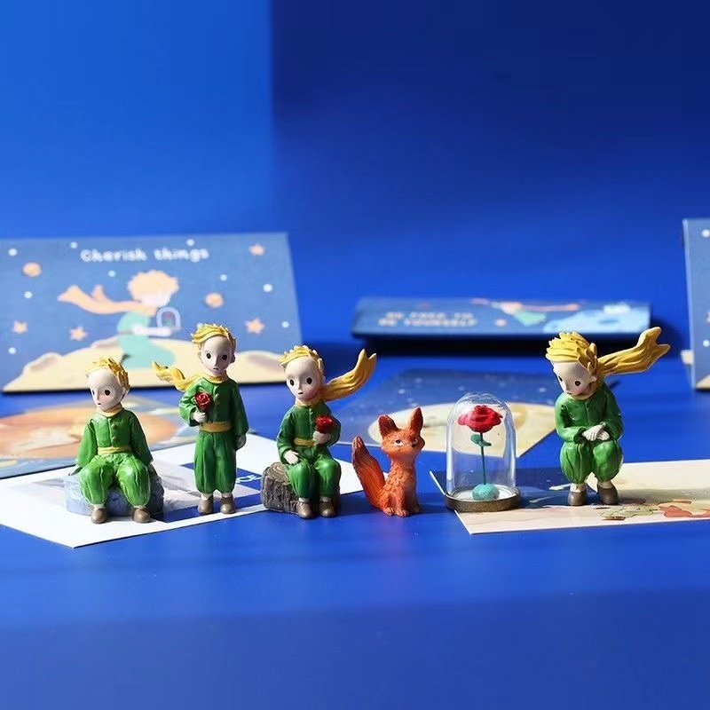 Mô Hình Hoàng Tử Bé Và Cáo Bằng Nhựa Resin Trang Trí Bàn Làm Việc