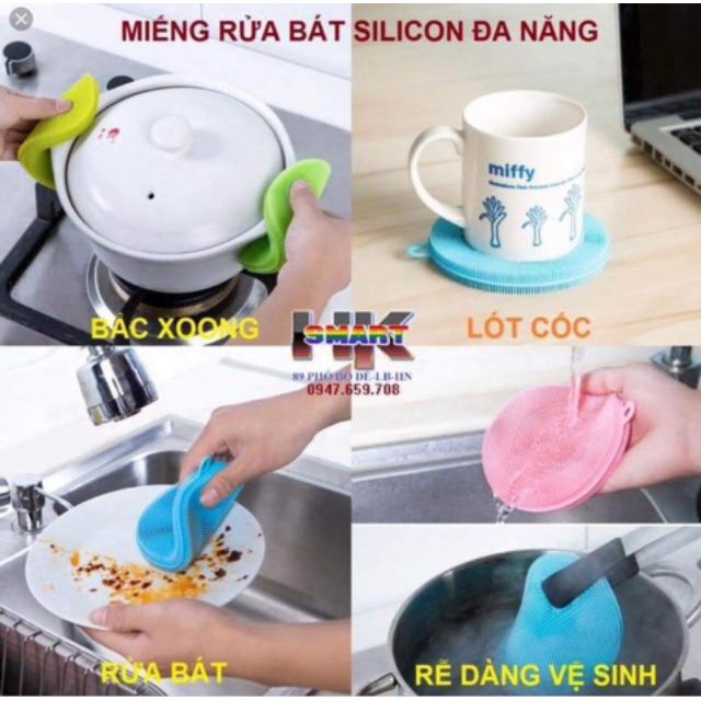 Miếng rửa bát silicon đa năng siêu sạch