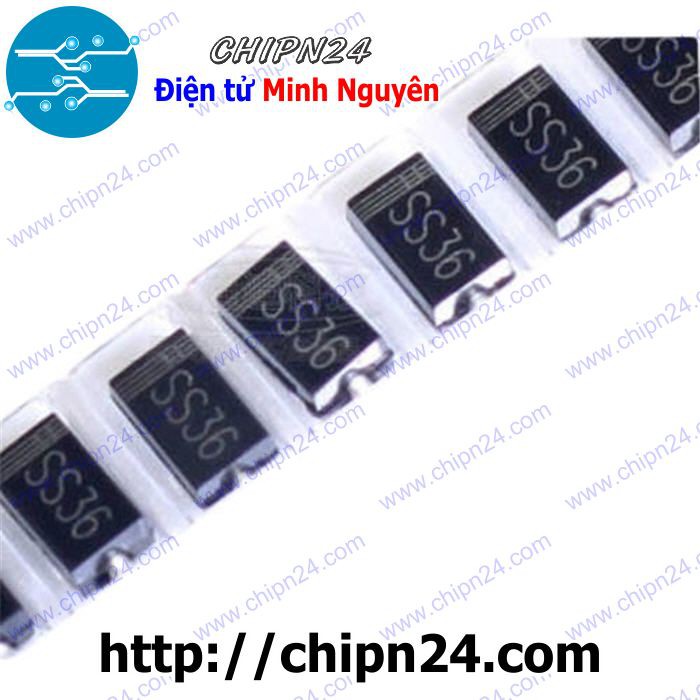 [10 CON] Diode Dán SS36 SMA 3A 60V (SMD Dán) [Diode xung]