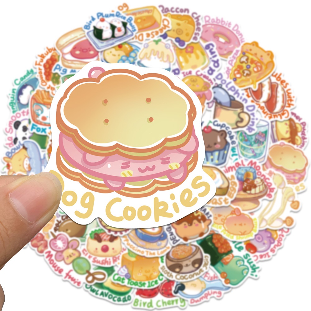 Set 10 miếng dán Sticker trang trí họa tiết Đồ ăn siêu đáng yêu