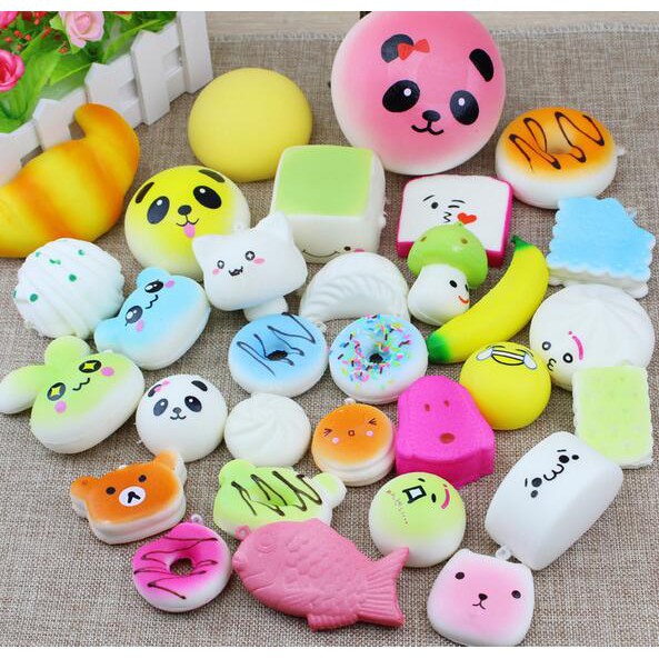 Set 20 Đồ Chơi Bóp Squishy Hình Bánh Gấu Trúc Dễ Thương 84224207