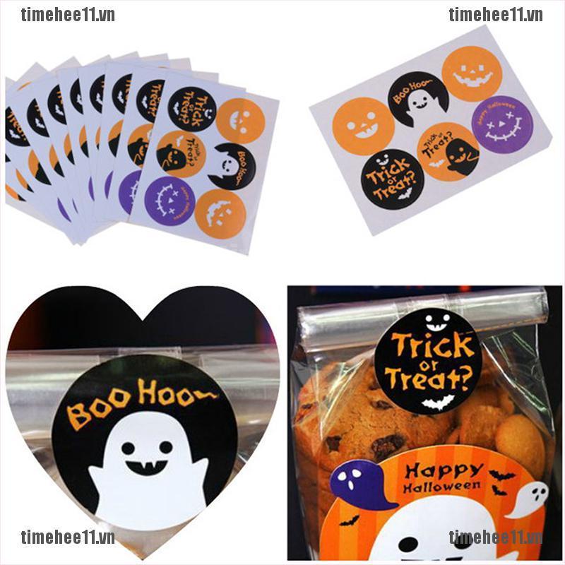 Set 60 Miếng Dán Trang Trí Bánh Kem Dịp Halloween Timehe11