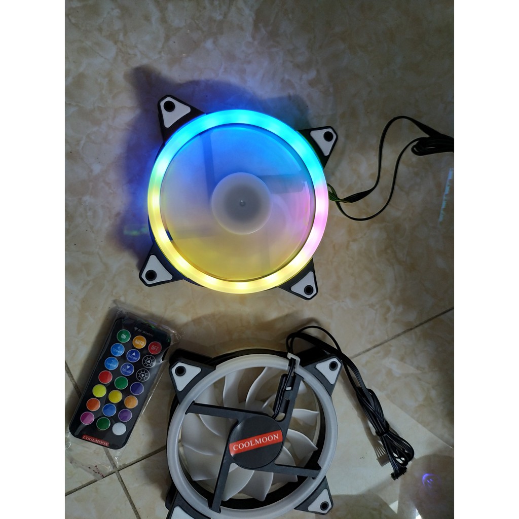 Combo 5 Fan Led RGB Coolmoon L8+ Tặng Bộ Hub Kết Nối Nguồn Và Điều Khiển