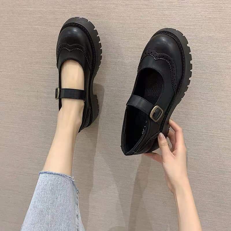 (ORDER BIGSIZE) Giày Mary Jane kiểu dáng tiểu thư chất da lì/ da bóng  big size nữ (35-43)