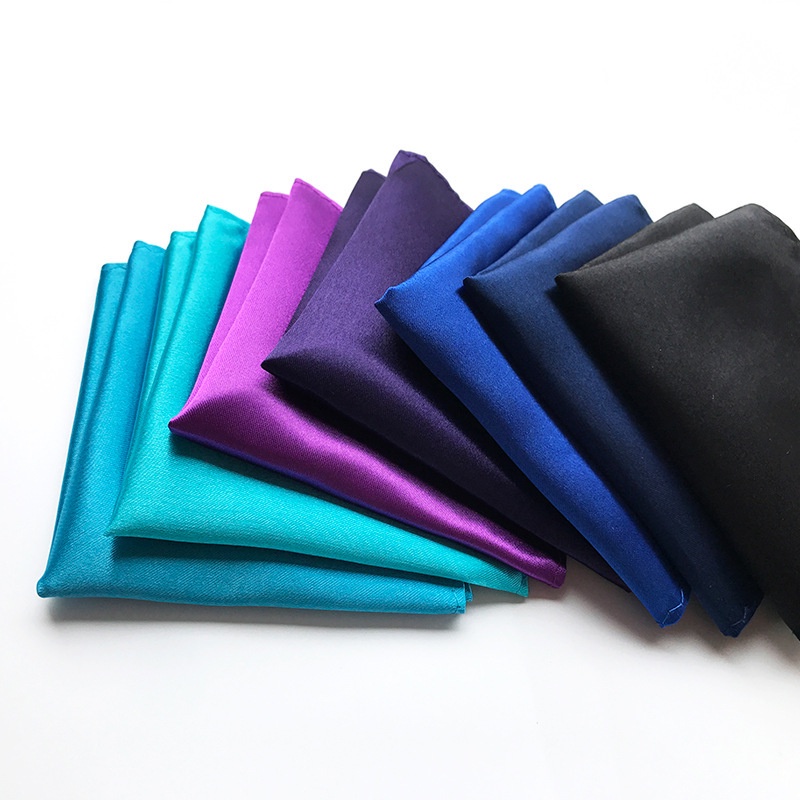 Khăn Tay Bỏ Túi Hình Vuông Bằng Satin 38 Màu Sắc Lựa Chọn