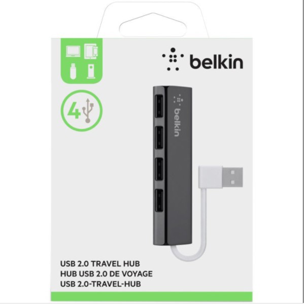 Bộ Chia 4 Cổng USB 2.0 Hub Belkin F4U042bt - Hàng Chính Hãng