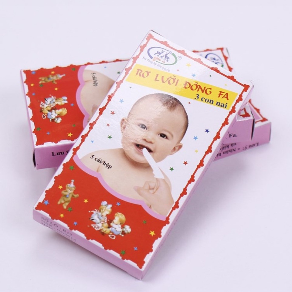 Set 50 chiếc tưa lưỡi, rơ lưỡi vải xỏ ngón Đông Fa vệ sinh khoang miệng cho bé